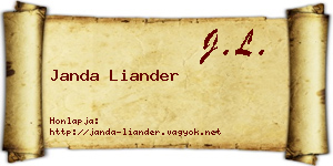 Janda Liander névjegykártya